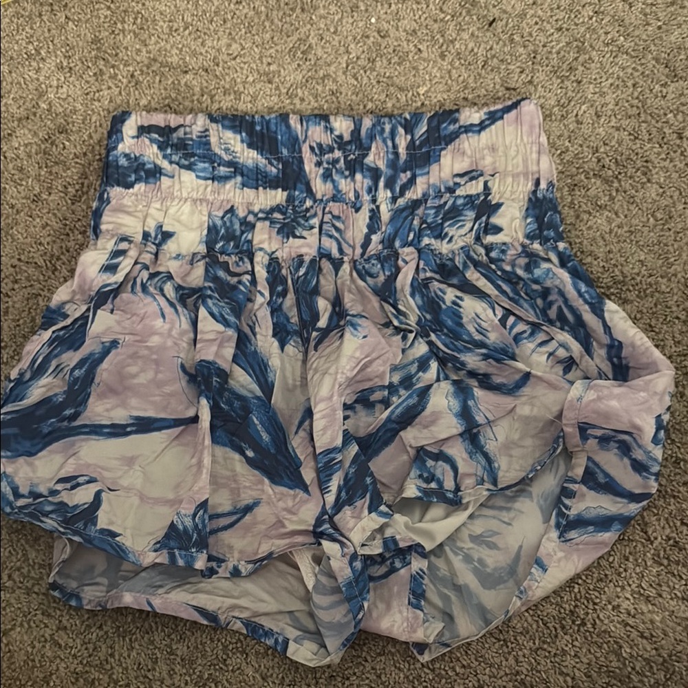 Blue and Pink Patterned Shorts